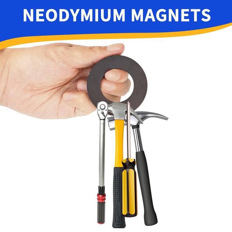 SRENMSMT Ferrite Ring Magnets - OD2.35 x ID1.25 x 10mm, Large Magnet, Grade 10 Big Magnets Heavy Duty for DIY, Industry Science, Tools, Garage-Pack of 4 - Image 5
